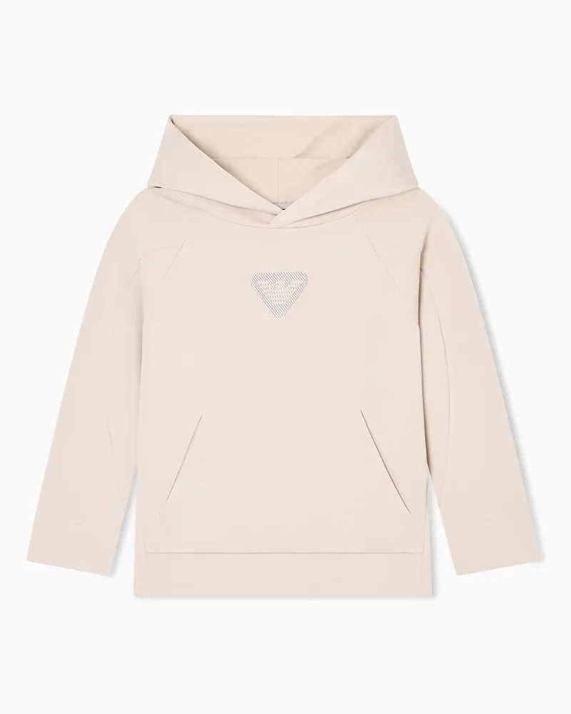 Emporio Armani Sweatshirt in bequemer Passform mit Kapuze, gefertigt aus doppellagigem Jersey Beige