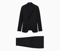 Einreihiger Slim-Fit-Anzug aus farblich abgestimmter Schurwolle mit kleinem Jacquard-Stoff-Muster