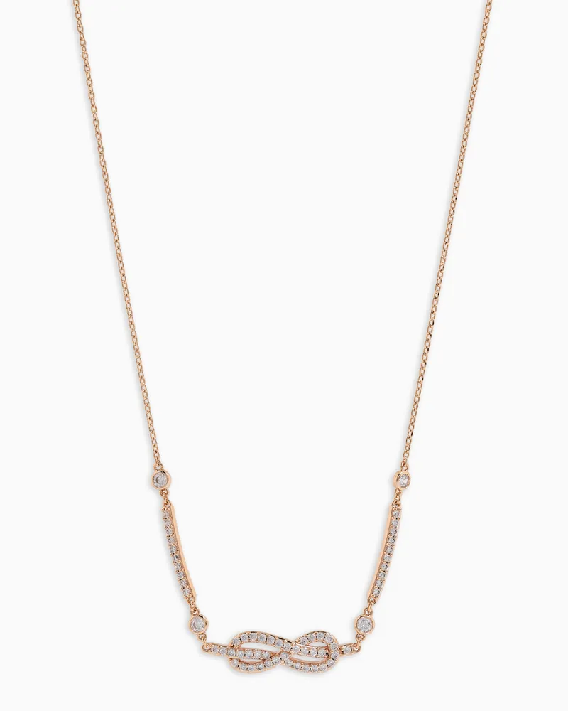 Emporio Armani Station-Halskette aus roségoldfarbenem Messing Mehrfarbig