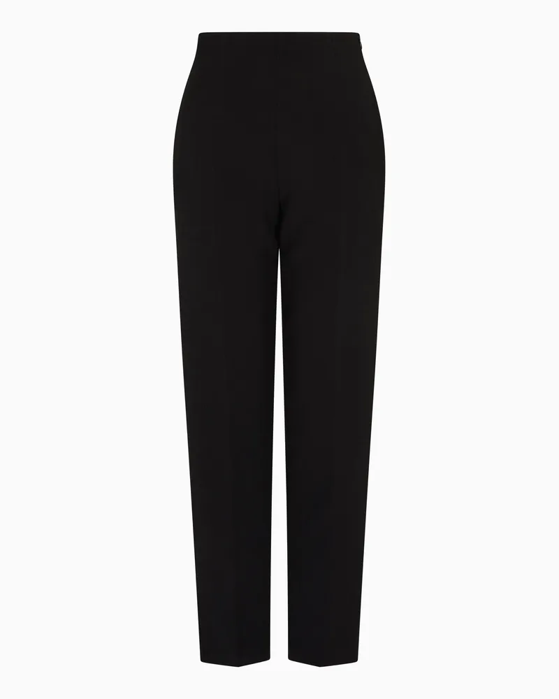 Emporio Armani Hose aus fließendem Crêpe mit Baumrindeneffekt Schwarz