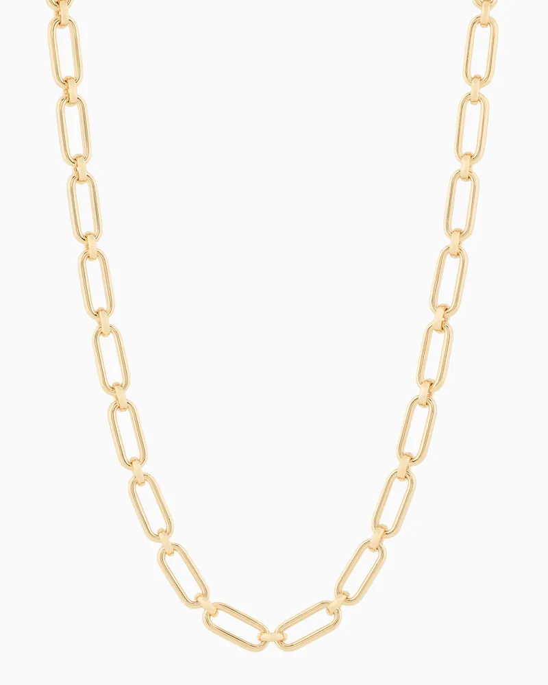 Emporio Armani Glieder-Kette aus goldfarbenem Messing mit Anhängern Mehrfarbig