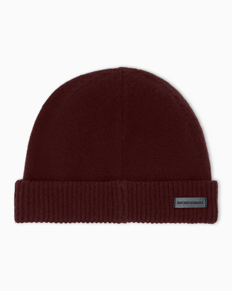 Emporio Armani Mütze aus reinem Kaschmir Violett
