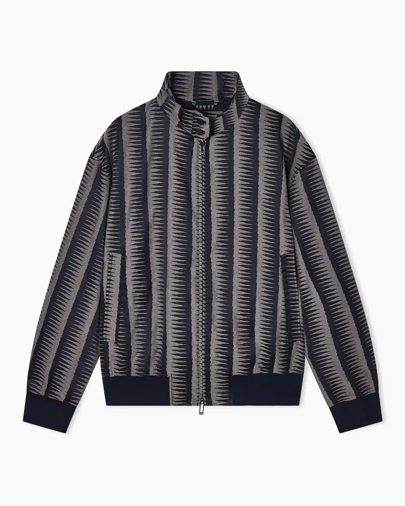 Emporio Armani Blouson in jacquard fabric with optical motif Blau