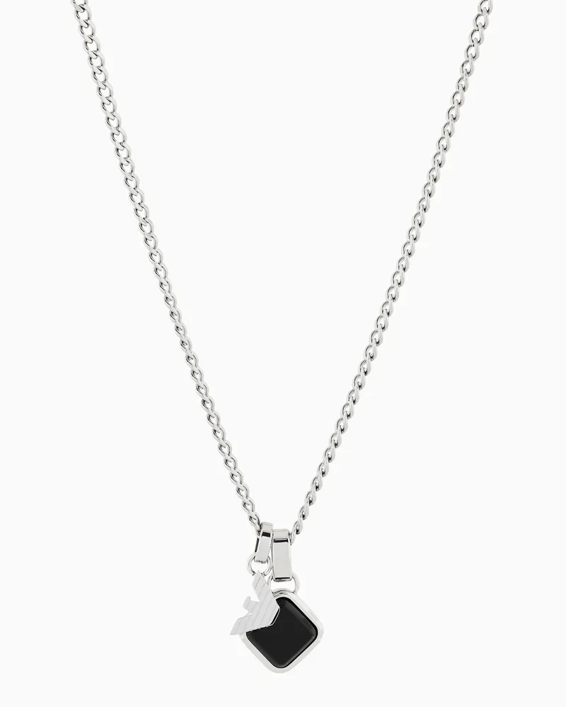Emporio Armani Halskette mit Anhänger aus schwarzem Onyx Mehrfarbig