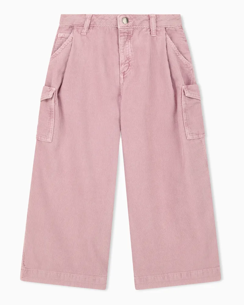 Emporio Armani Weite 5-Pocket-Hose aus Baumwollcord mit Cargotaschen Pink