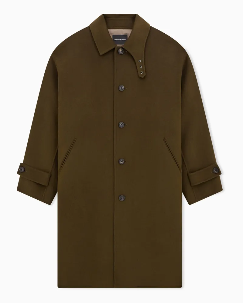 Emporio Armani Regular Fit Trenchcoat aus Schurwolle und Kaschmir Braun