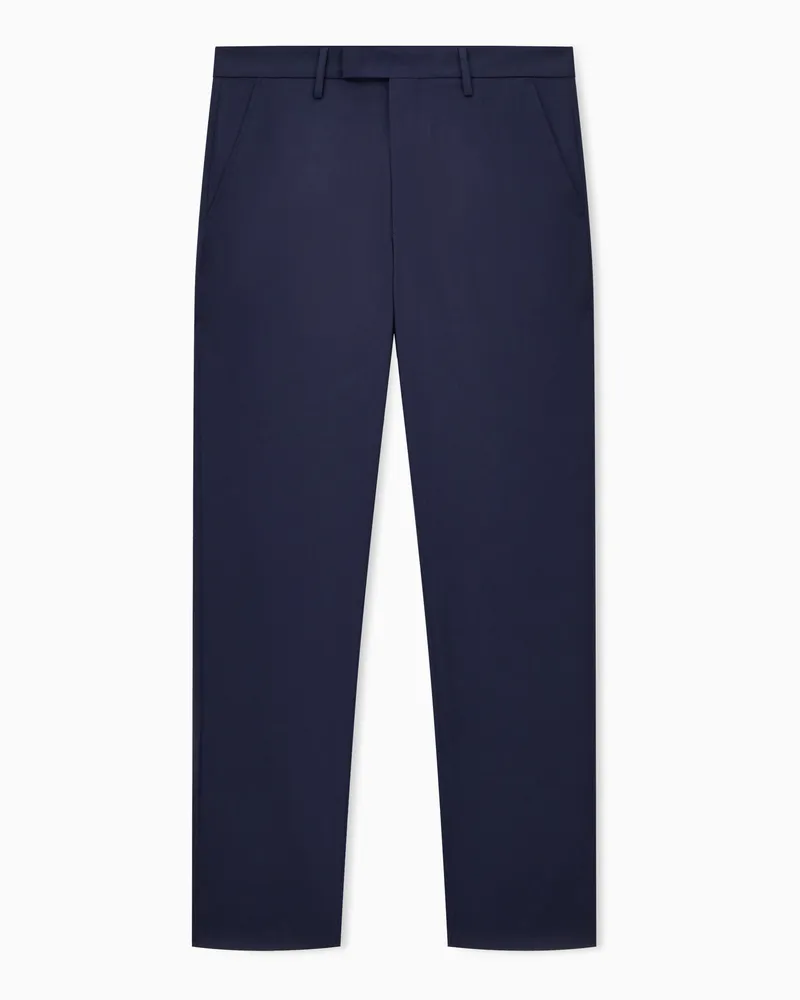Emporio Armani Hose aus Stretch-Schurwolle Marineblau