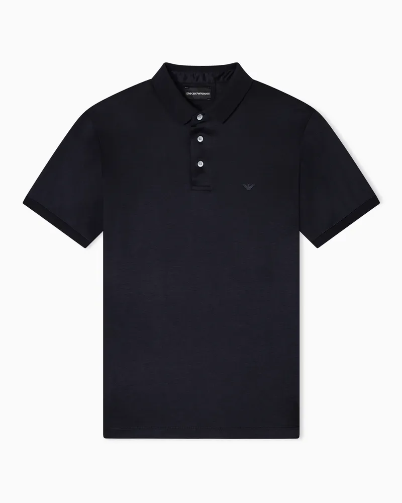 Emporio Armani ASV Jersey-Poloshirt aus Lyocell-Mischung Marineblau