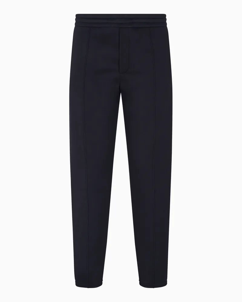 Emporio Armani Travel Essential Jogginghose aus doppellagigem Jersey Marineblau