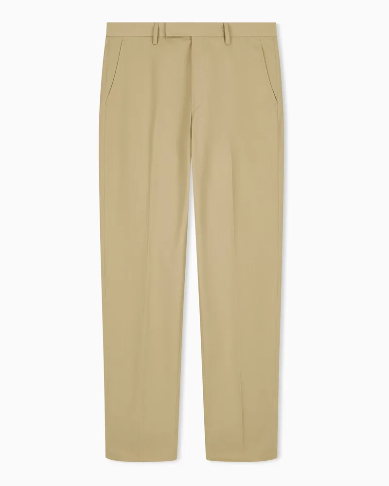 Emporio Armani Hose aus Mikro-Baumwolltwill Beige