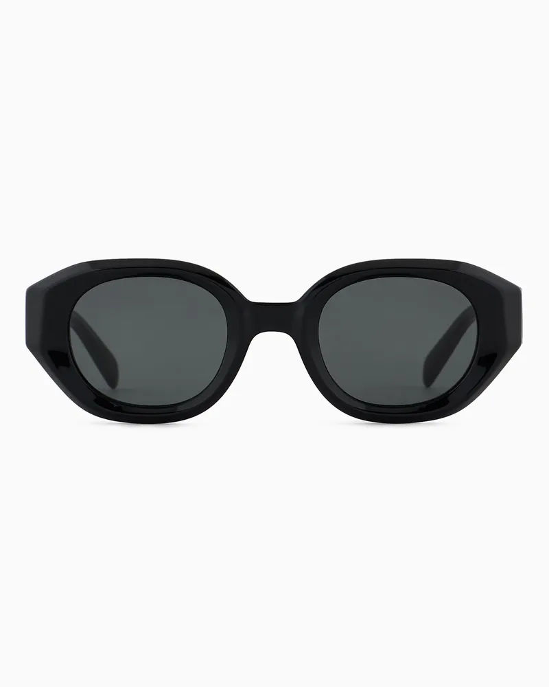 Emporio Armani Sonnenbrille mit unregelmäßig geformter Fassung für Herren Schwarz