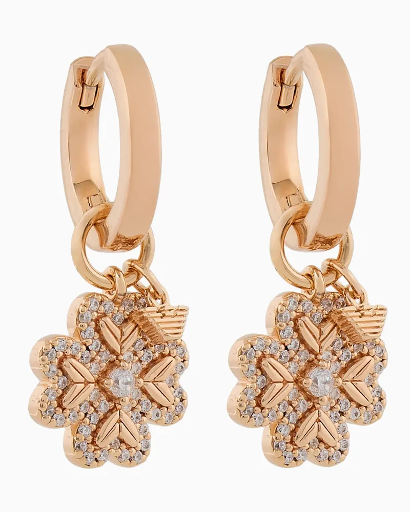 Emporio Armani Creolen aus roségoldfarbenem Sterlingsilber Mehrfarbig