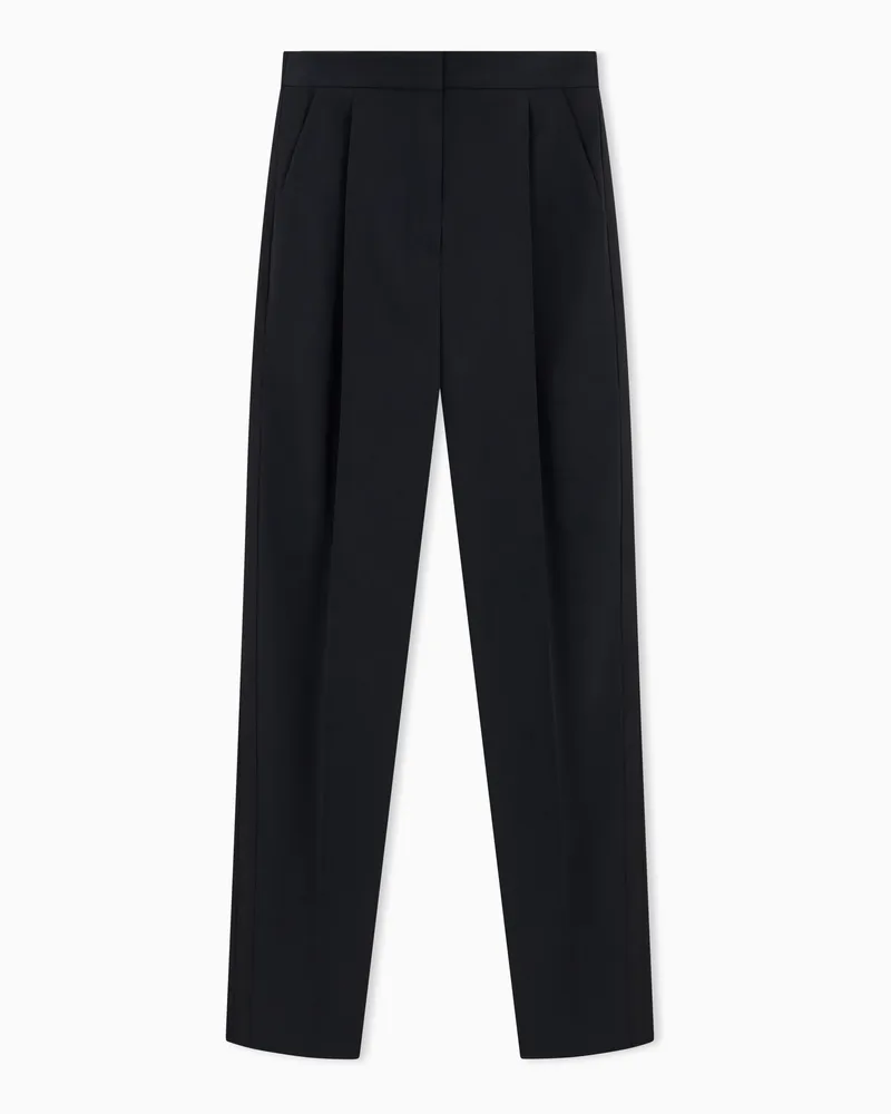Emporio Armani Ungefütterte Satinhose aus Acetat und Viskose Schwarz