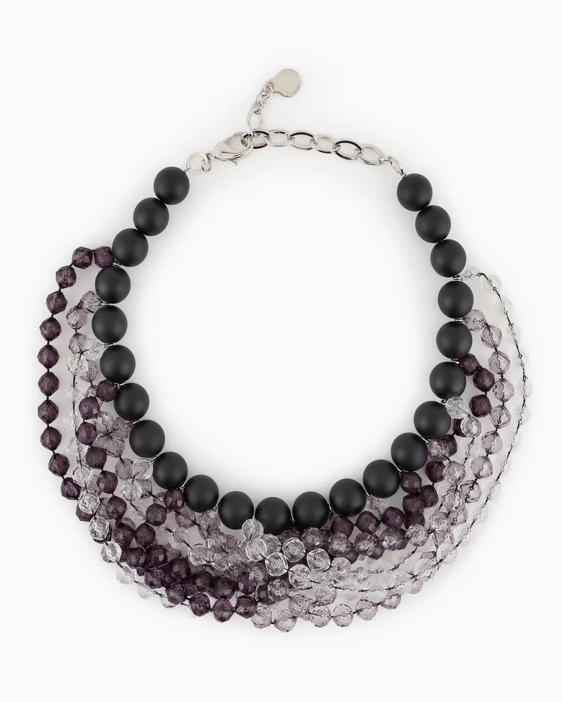 Emporio Armani Mehrsträngige Choker-Halskette mit Kugeln Schwarz