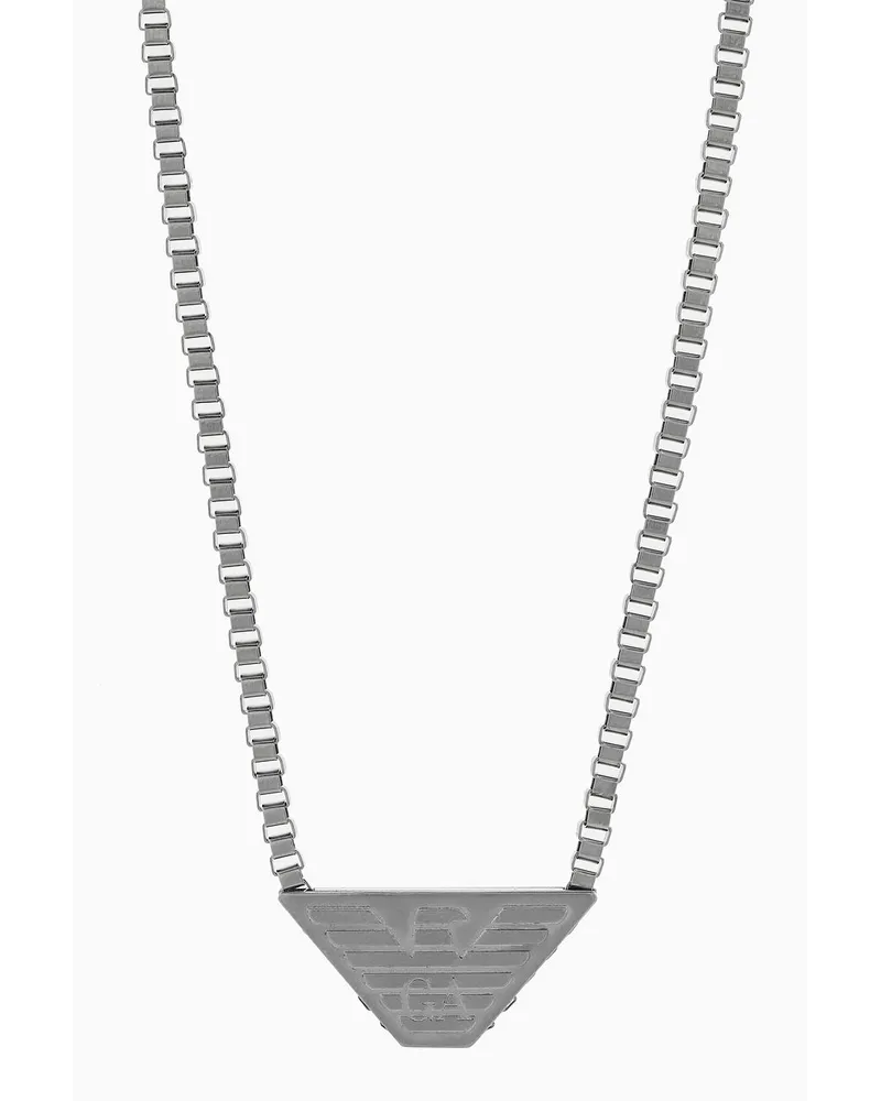 Emporio Armani Kette mit Plakette aus Edelstahl Silber