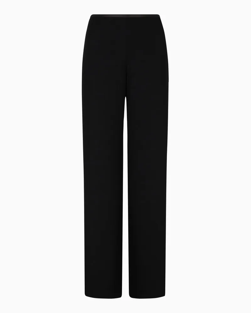 Emporio Armani ASV Palazzo-Hose aus technischem Gewebe mit Waffelmuster Schwarz