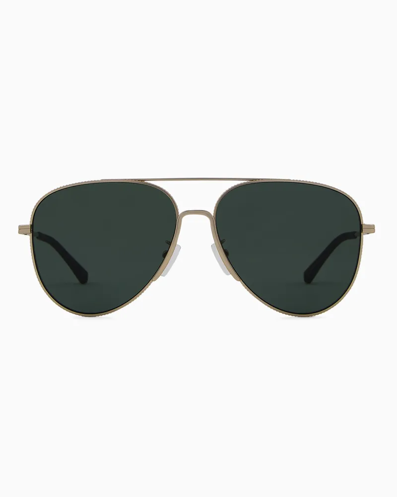 Emporio Armani Sonnenbrille mit Pilotenfassung für Herren Asian fit Goldfarben