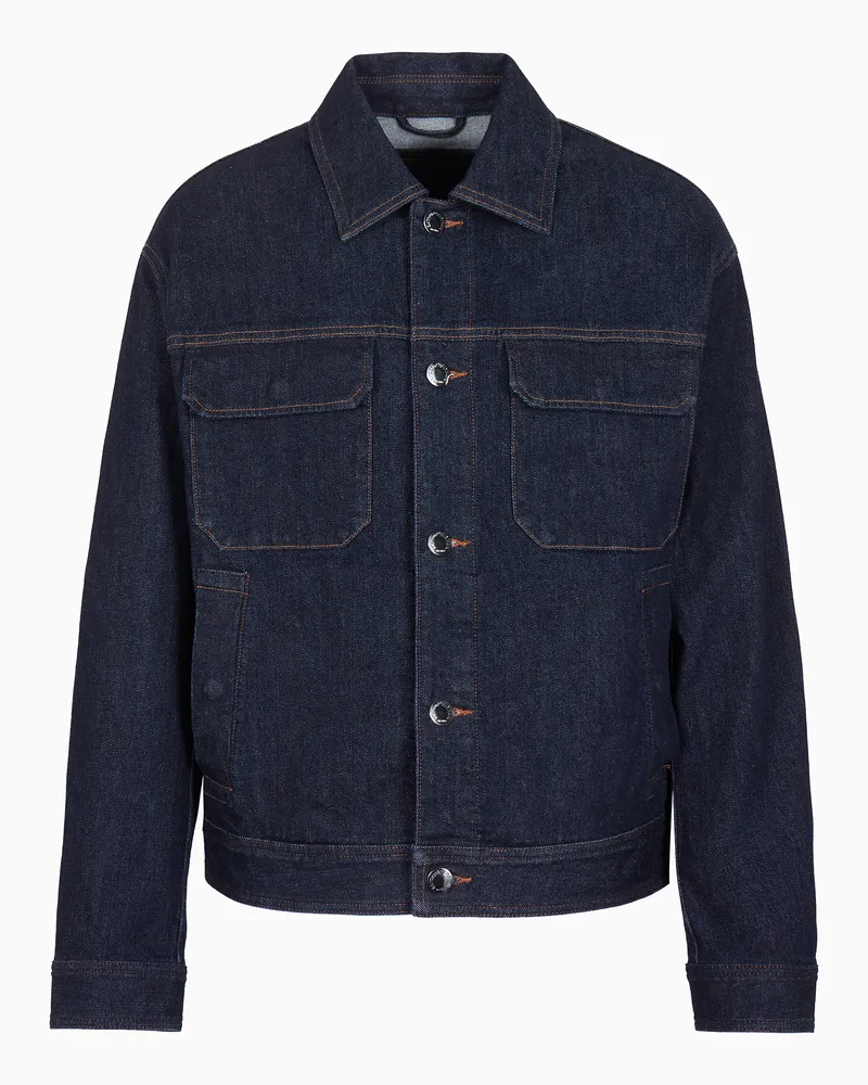 Emporio Armani Jacke aus Denim mit Rinse-Waschung Blau