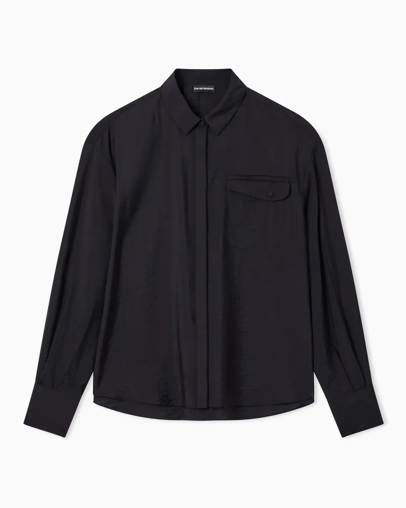Emporio Armani Hemd aus Funktions-Rayon Marineblau