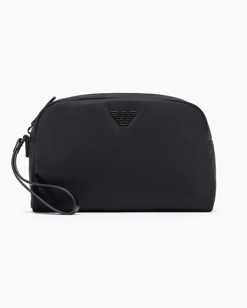 Emporio Armani ASV Beauty-Case aus recyceltem Nylon Schwarz