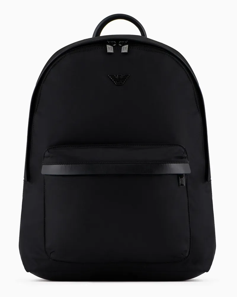 Emporio Armani ASV Rucksack aus recyceltem Nylon Schwarz