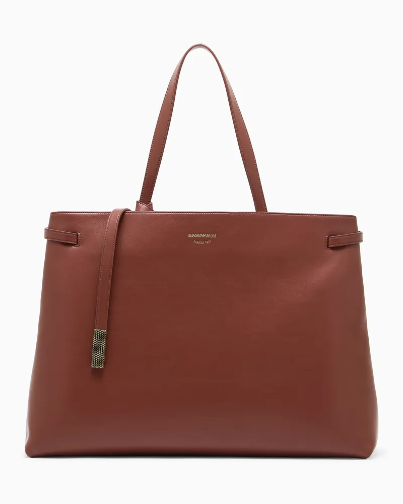 Emporio Armani Maxi-Handtasche aus Glattleder Braun