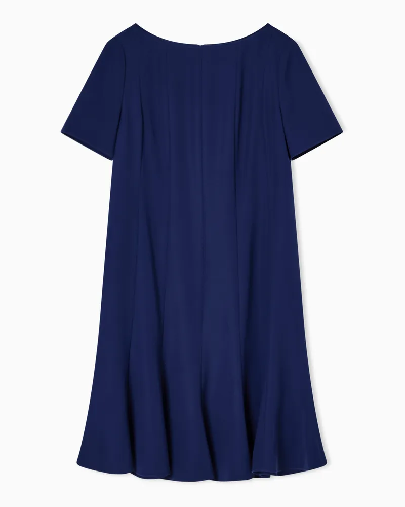 Emporio Armani Kleid mit Falten aus funktionalem Cady Blau