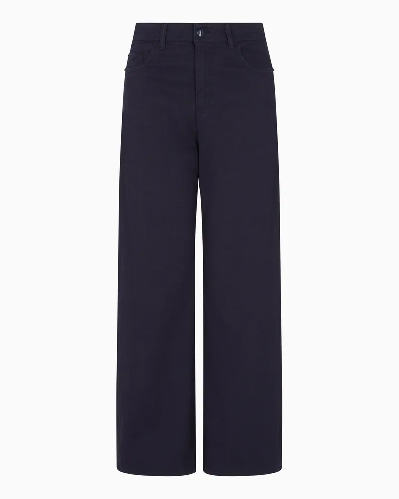 Emporio Armani Jeans J33 mit mittelhohem Bund und verkürztem, ausgestelltem Bein aus stückgefärbtem, elastischem Drillich Marineblau