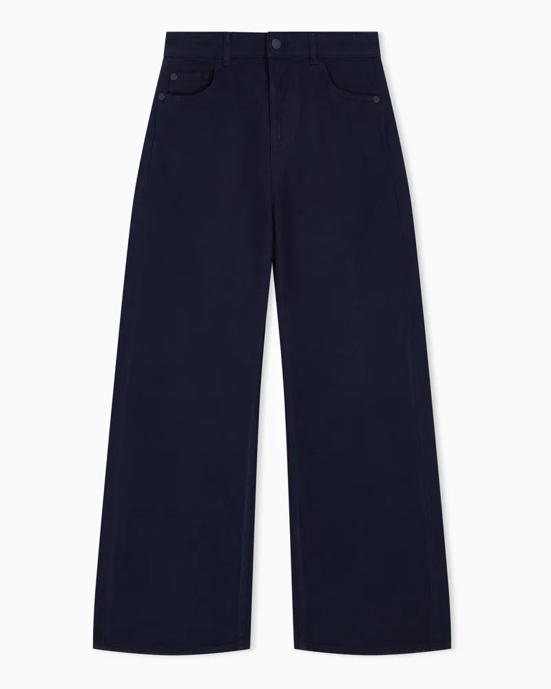 Emporio Armani Jeans J33 mit mittelhohem Bund und verkürztem, ausgestelltem Bein aus stückgefärbtem, elastischem Drillich Marineblau