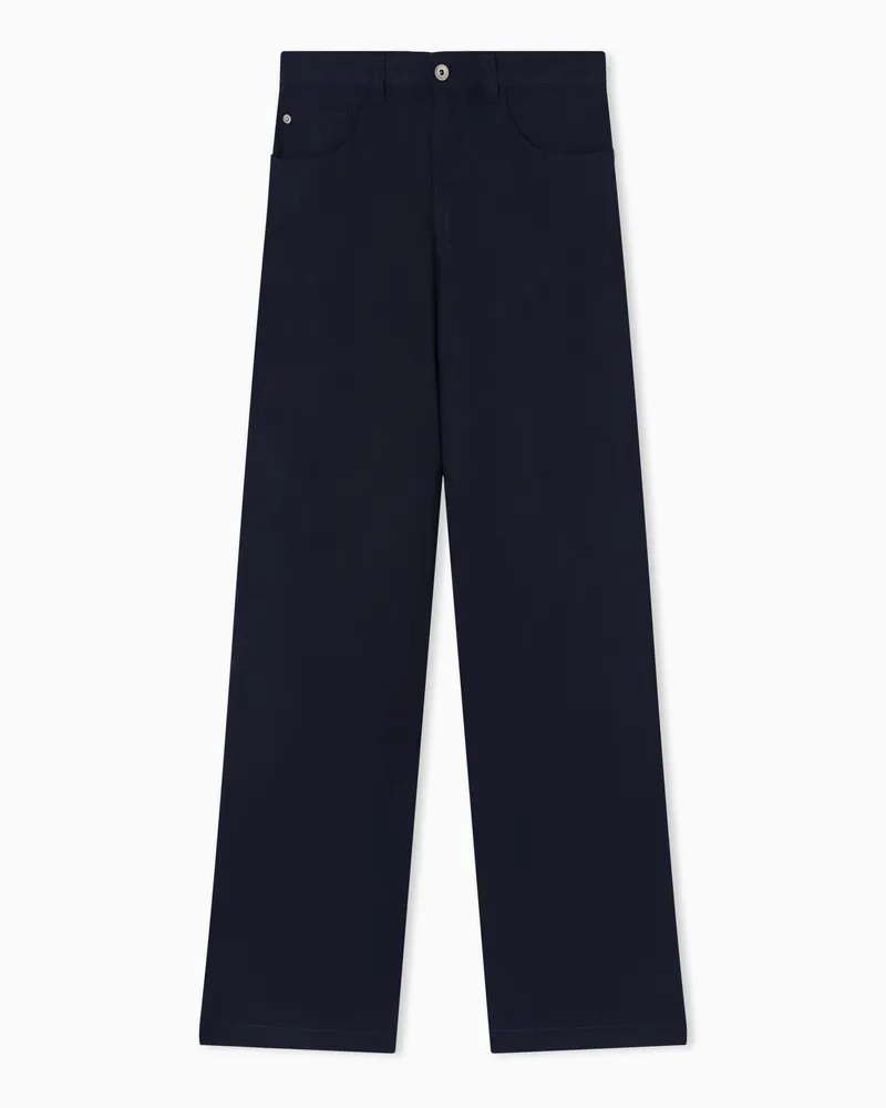 Emporio Armani J14 Leinenhose Regular Fit Blau