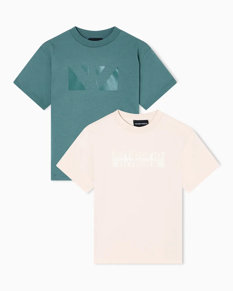 Emporio Armani 2er Pack ASV T-Shirts aus Jersey Beige