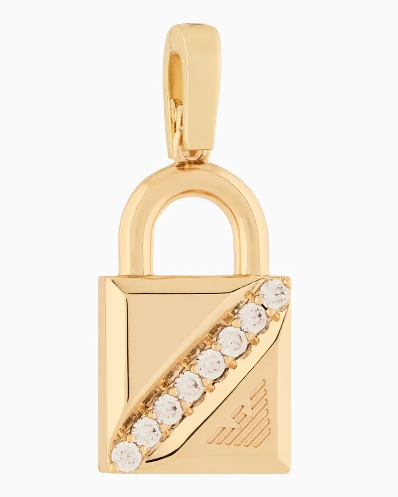 Emporio Armani Goldfarbener Messing-Anhänger Mehrfarbig