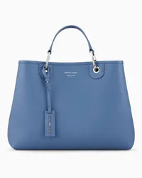 Emporio Armani Mittelgroßer Shopper Myea mit Hirsch-print Blau