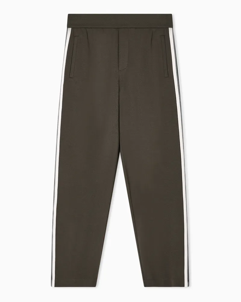 Emporio Armani ASV Jersey-Hose mit elastischem Bund und Kontraststreifen Grün