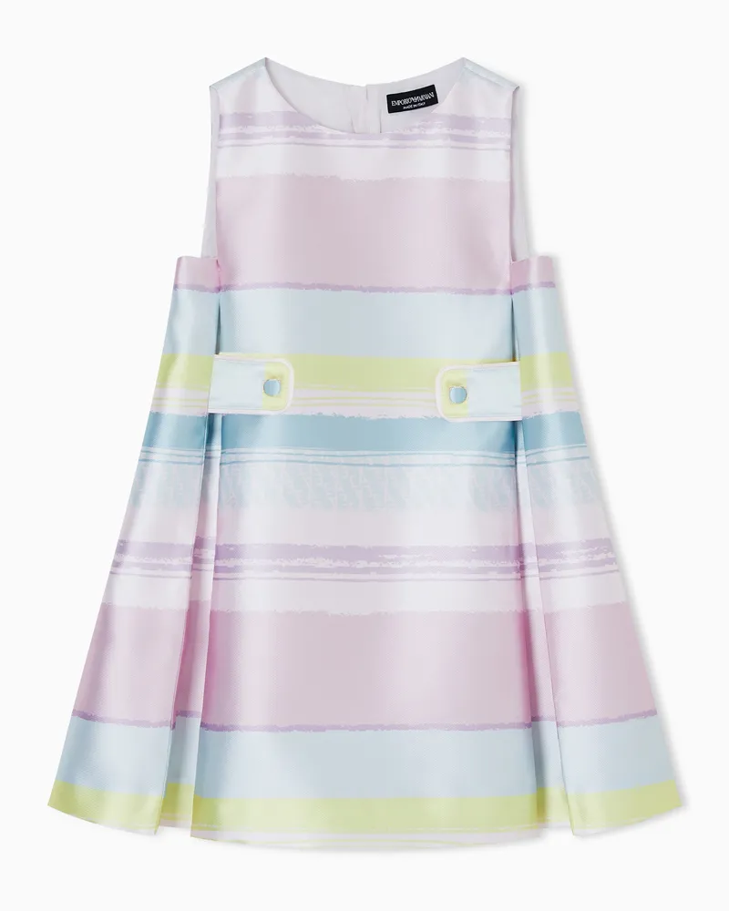 Emporio Armani Kleid aus Mikado-Stoff mit schattierten Streifen Pink