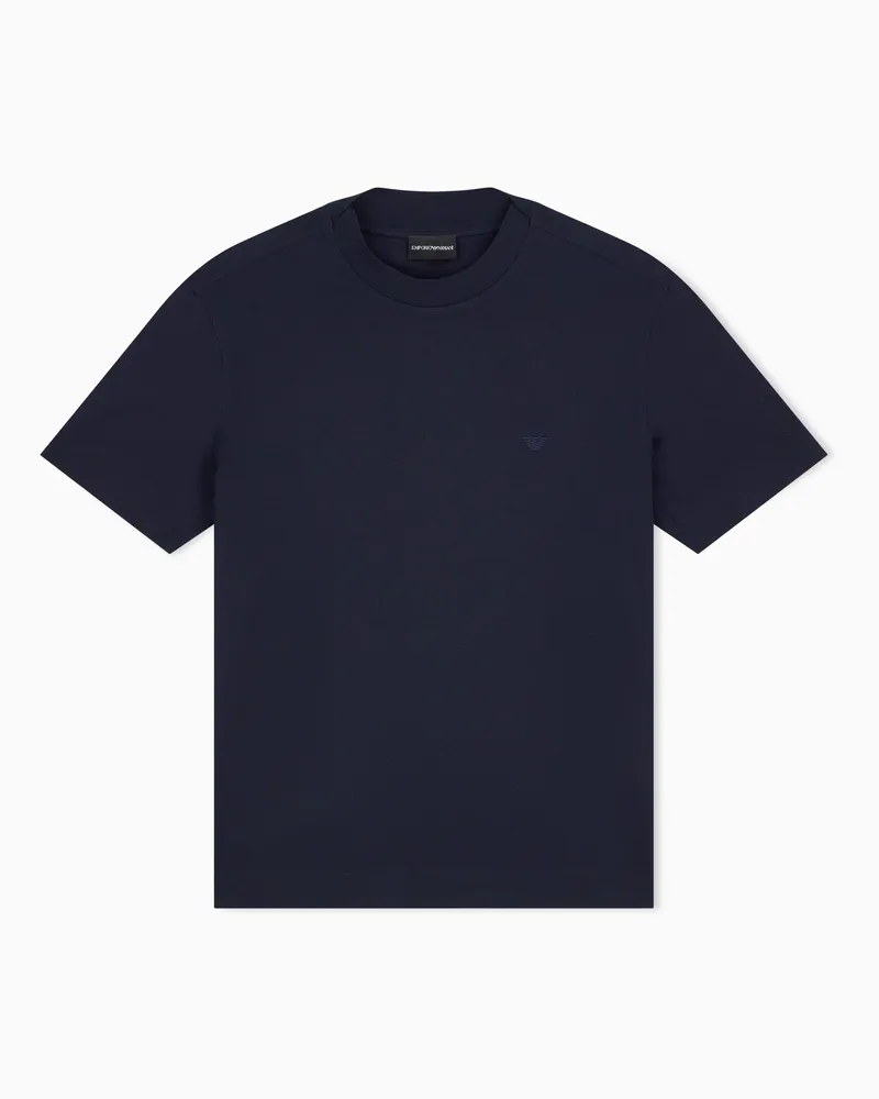 Emporio Armani Regular Fit T-Shirt aus Baumwolljersey Marineblau