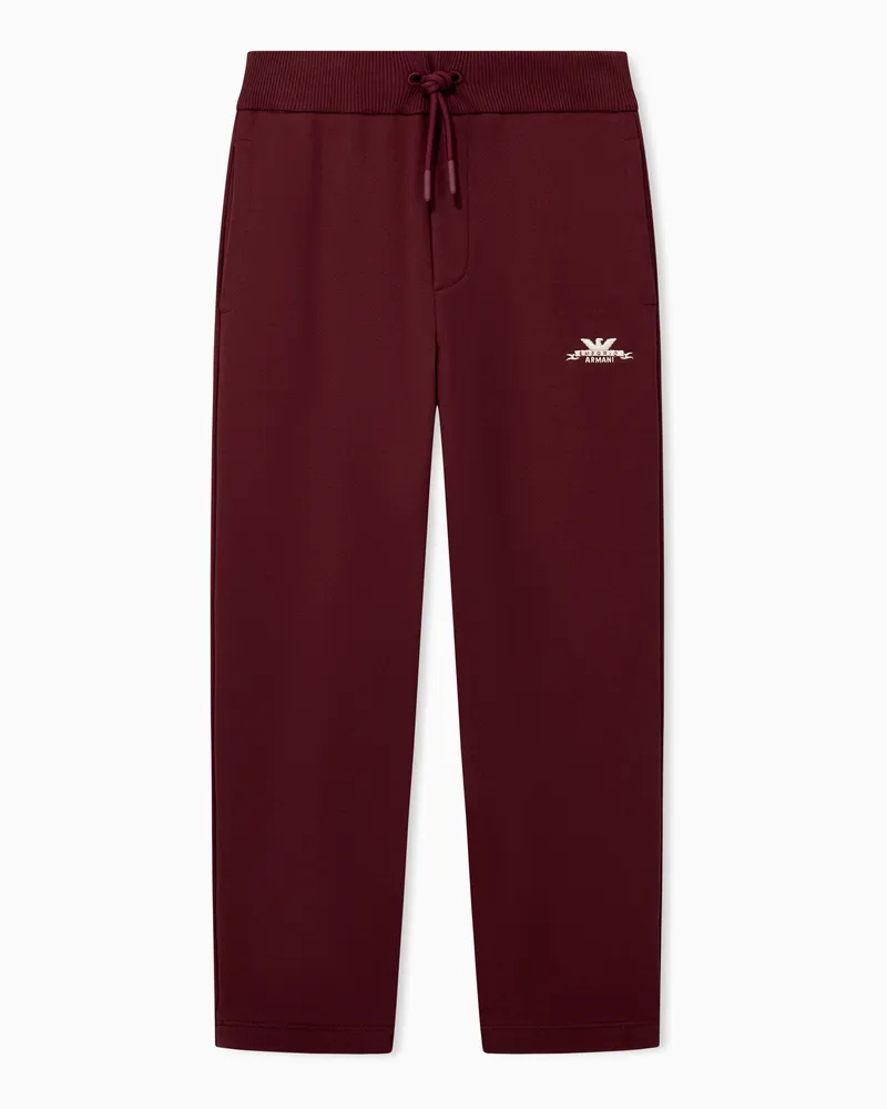 Emporio Armani Jogginghose im Regular Fit aus Baumwollfleece mit Kordelzug Burgunderrot