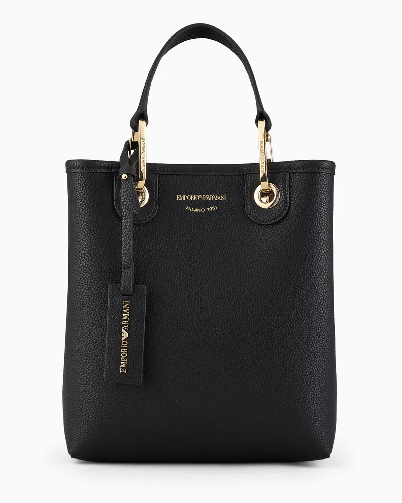 Emporio Armani Shopper MyEA im Hochformat mit Hirsch-Print Schwarz