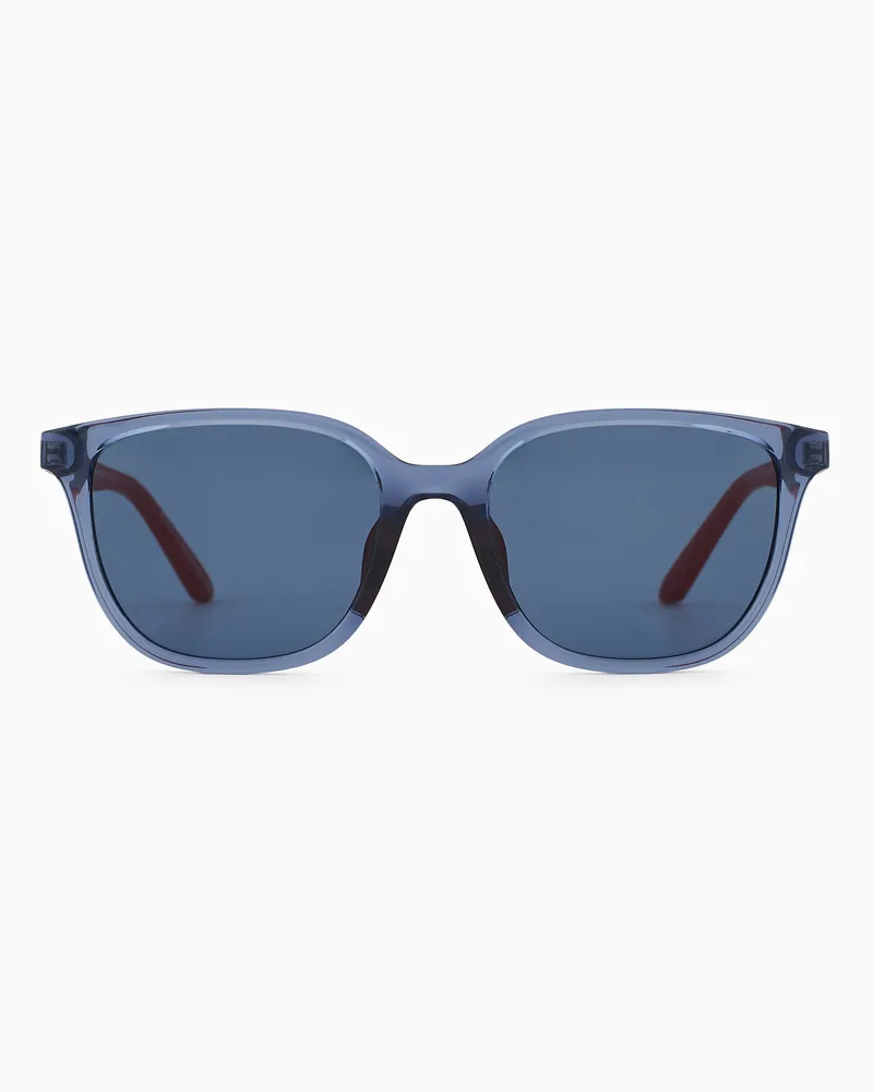 Emporio Armani Rechteckige Sonnenbrille für Kinder Grau