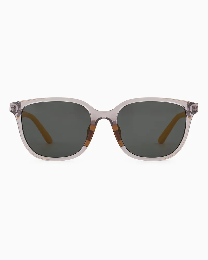 Emporio Armani Rechteckige Sonnenbrille für Kinder Grau