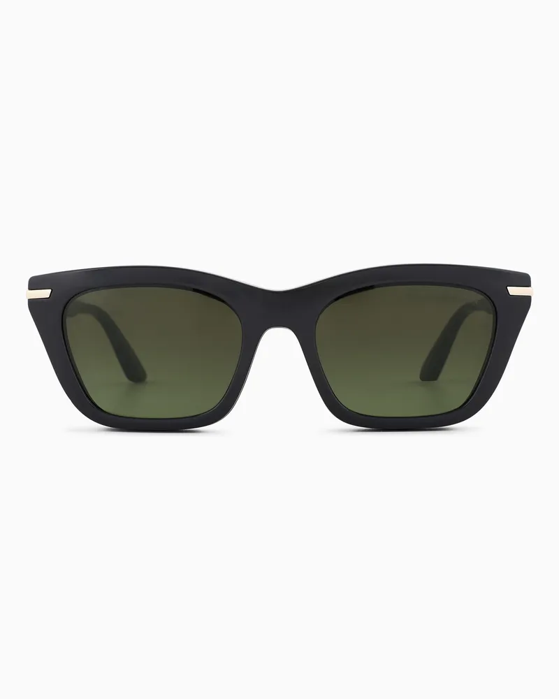 Emporio Armani Cat-Eye-Sonnenbrille für Damen mit aufsteckbaren Gläsern Grün