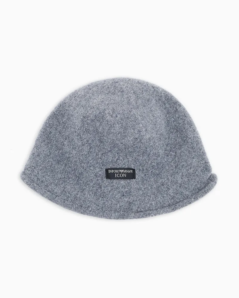 Emporio Armani Icon Glockenhut aus Wolle Grau