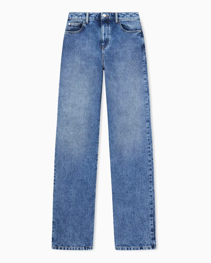 Emporio Armani 5-Pocket-Jeans aus Denim im Regular Fit und Vintage-Look Blau