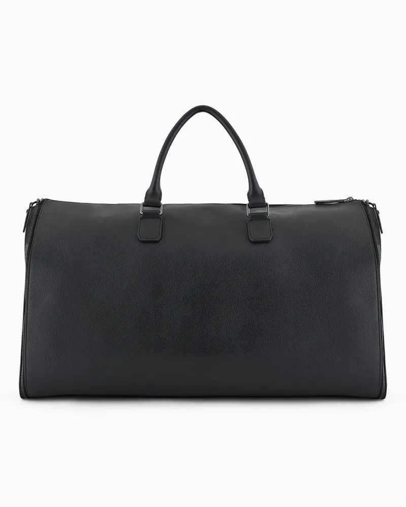 Emporio Armani Kleidersack aus gewalktem Leder Schwarz