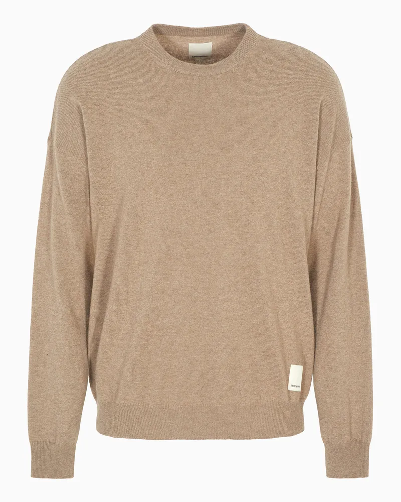 Emporio Armani Pullover aus glatt gestricktem Wollgemisch der ASV Capsule Beige