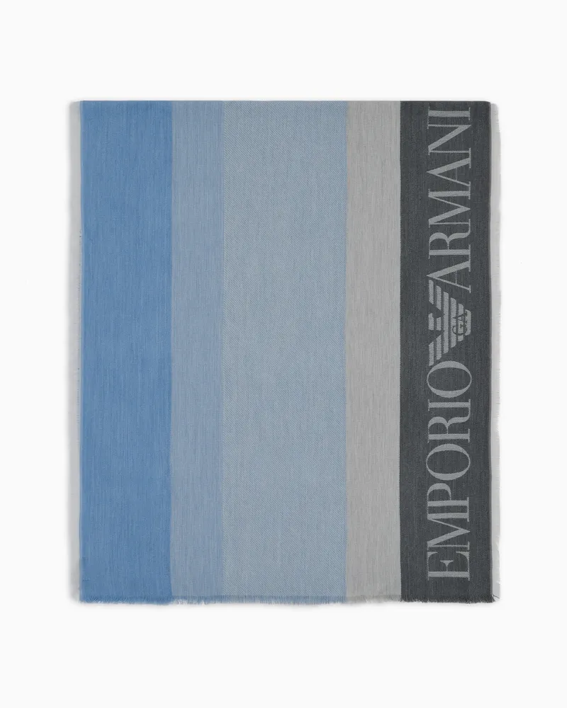 Emporio Armani Stola mit mehrfarbigen vertikalen Bändern Grau