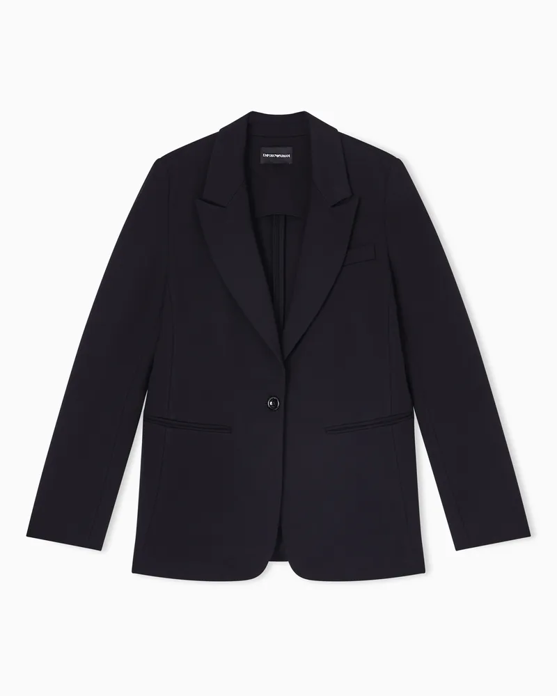 Emporio Armani Viscose stretch interlock jacket Schwarz
