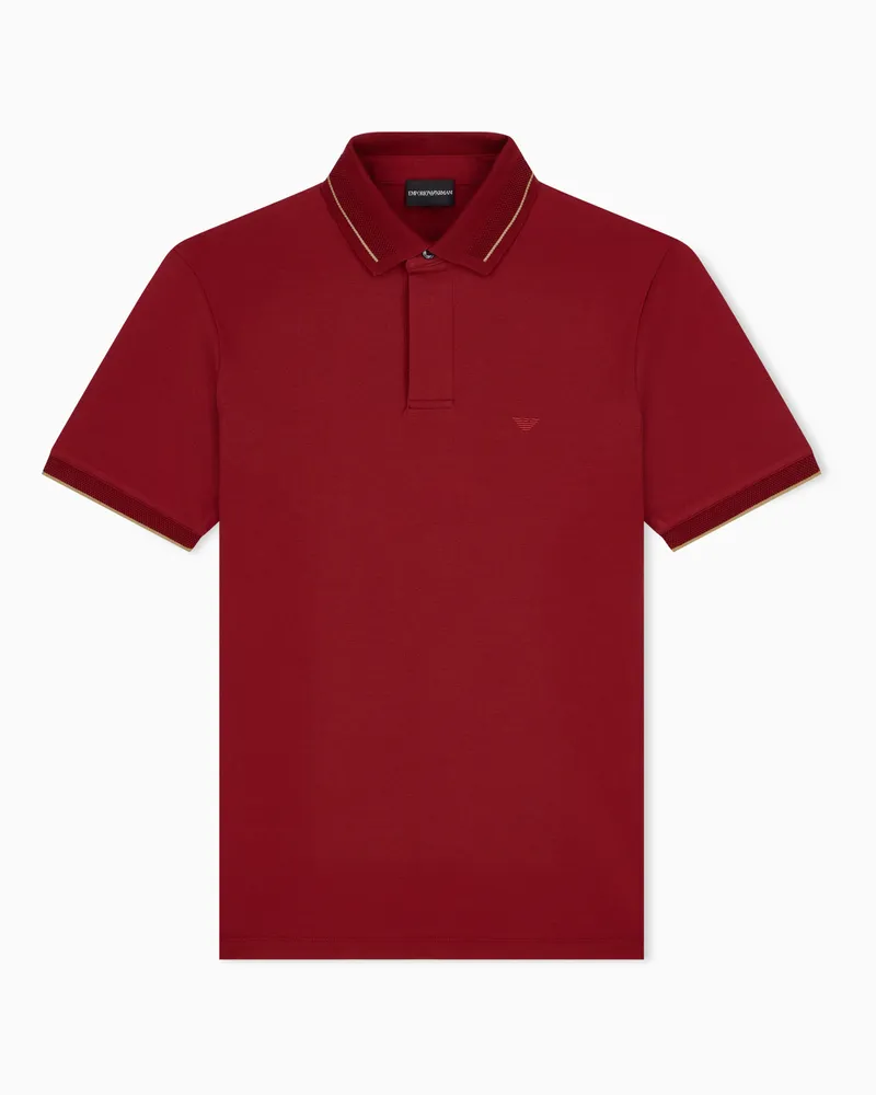 Emporio Armani Regular Fit Poloshirt aus Baumwollpikee Rot