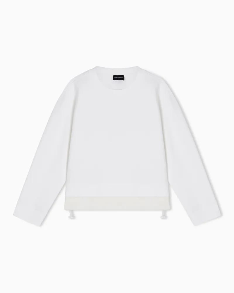 Emporio Armani Structured double jersey sweatshirt Weiß