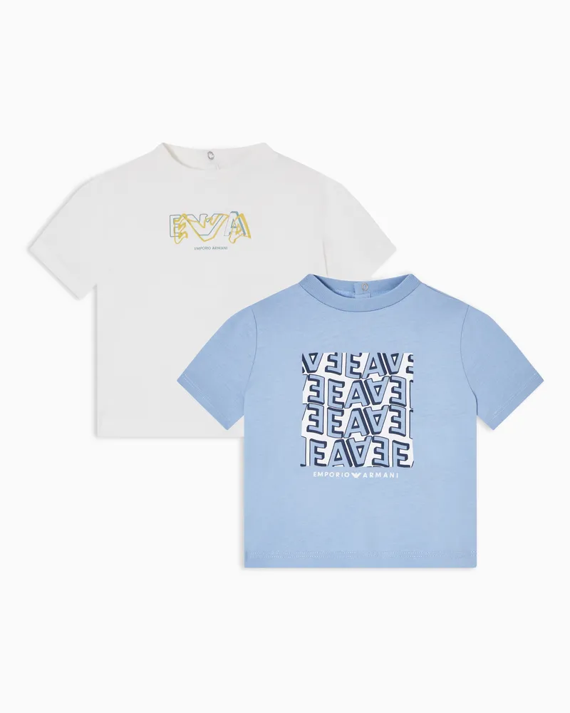 Emporio Armani 2er-Pack T-Shirts aus Jersey mit EA-Logo-Print Zweifarbig